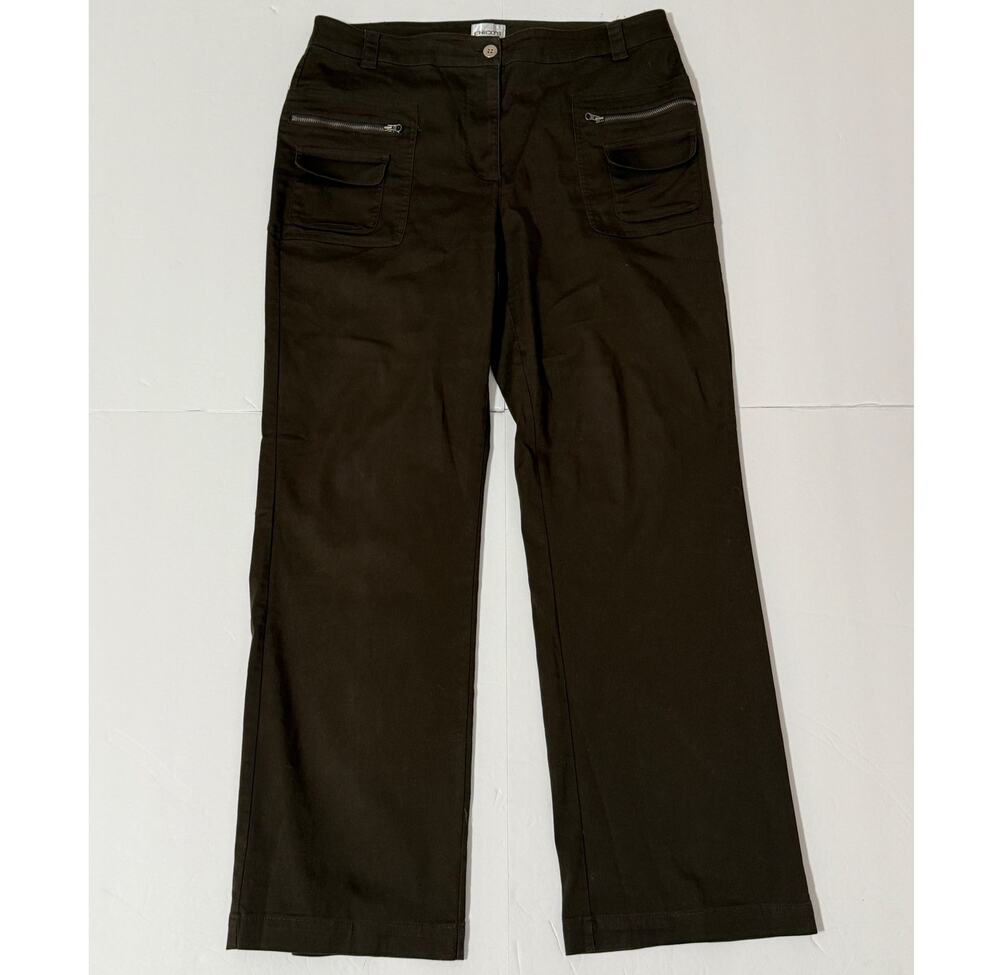 Chico's Cargo Straight Leg Pants, Brown, Size 1